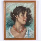 attivo nel XX secolo / Ritratto di popolana / Firmato G Zannini in basso a destra by G. Zannini, pastel on paper, offered Oct 2022