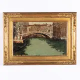 Francesco Filippini, Brescia, 1853 - Milano, 1895 / Ponte delle guglie / Firmato F Filippini in basso a sinistra, oil on canvas