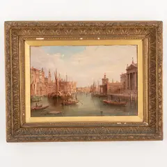Alfred Pollentine, Inghilterra, 1836 - 1890 / Il Canal Grande con Santa Maria della Salute / Firmato A Pollentine in basso a destra, oil on canvas