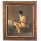 Alessandro Kokocinski, Porto Recanati, 1948 - Tuscania, 2017 / Nudo in un interno / Firmato Kokocinsky in basso a destra