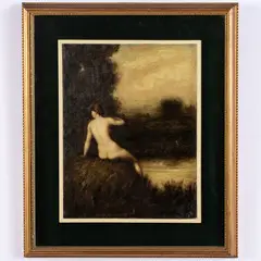 Napoli, 1835 - 1912 / Paesaggio con nudo femminile / Firmato Rossano in basso a sinistra by Federico Rossano, oil on canvas, offered Oct 2022