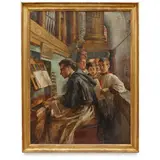 Alphons Hollaender, Ratisbona, 1845 - Firenze, 1923 / Lezione di canto nell'oratorio / Firmato A Hollander e datato 1884 in basso a sinistra, oil on canvas