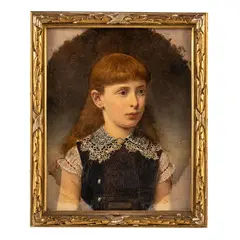 Ludwig Ferdinand Graf, Vienna, 1868 - 1932 / Ritratto di bambina / Firmato L Graf a destra, oil on canvas