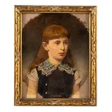 Ludwig Ferdinand Graf, Vienna, 1868 - 1932 / Ritratto di bambina / Firmato L Graf a destra, oil on canvas