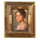 Torraca, 1892 - 1971 / Ritratto di ragazza / Firmato Mercadante in basso a sinistra by Biagio Mercadante, oil on panel, offered Oct 2022
