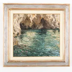 Carlo Perindani, Milano, 1899 - Capri, 1986 / Grotta della Certosa / Firmato C Perindani in basso a sinistra, oil on cardboard telato