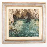 Carlo Perindani, Milano, 1899 - Capri, 1986 / Grotta della Certosa / Firmato C Perindani in basso a sinistra, oil on cardboard telato
