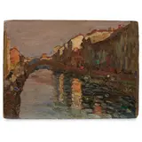 Erma Zago, Bovolone, 1880 - Milano, 1942 / Veduta con canale / Firmato E Zago in basso a destra