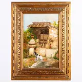 Vincenzo Loria, Salerno, 1849 - La Spezia, 1939 / Casolare con setter sulla soglia / Firmato V Loria in basso a destra