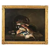 attivo a Gravina nel XIX-XX secolo / Natura morta di pesci / Firmato G Donadio e datato 1875 in basso a sinistra by Giovanni Donadio, oil on canvas, offered Oct 2022