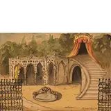 Giorgio de Chirico, Volo 1888 - Roma 1978 / Scenografia per Otello, 1963, mixed media on paper
