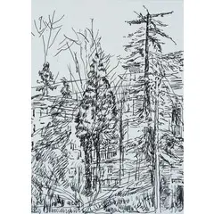 Mario Cavaglieri, Rovigo 1887 - Peyloubere 1969 / Paesaggio, mixed media on paper