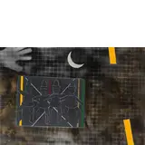 Franco Angeli, Roma 1935 - 1988 / Marionette, metà anni '80, mixed media on canvas