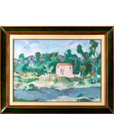 Milano 1899 - 1976 / Paesaggio sul fiume by Savino Labo, oil on canvas, offered Oct 2022