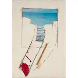 Homs 1934 - Roma 1998 / Imprevista capatina ad Amburgo spiaggia di Lidia, primi anni'70 by Mario Schifano, Smalto, offered Oct 2022