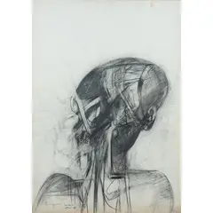 Giuseppe Romagnoni, Milano 1930 - Villasimius (Ca) 1964 / Senza titolo, 1961, mixed media and carboncino on paper