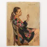 Sergey Alekseevich Grigoryev, Lugansk, 1910 - Kiev, 1988 / Eugenia Balakina / Firmato S Grigoryev e datato 1985 in alto a destra