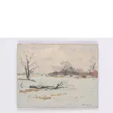 Sergey Alekseevich Grigoryev, Lugansk, 1910 - Kiev, 1988 / Lo stagno in inverno / Firmato S A Grigoryev e datato 79 in basso a destra