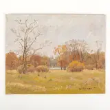 Sergey Alekseevich Grigoryev, Lugansk, 1910 - Kiev, 1988 / Paesaggio autunnale / Firmato S Grigoryev e datato in basso a destra