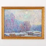 Novomoskovsk, 1901 - Kiev, 1977 / Giornata invernale by Mykola Petrovich Gloutchenko, oil on cardboard, offered Oct 2022