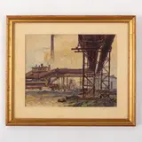 Valentin Gavrilovich Litvinenko, Kremenchug, 1908 - Kiev, 1979 / Presso lo stabilimento di Mariupol / Firmato V Litvinenko e datato 47 in basso a destra