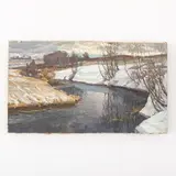 Mykhaylo Khmelko, Kiev, 1919 - 1975 / Paesaggio fluviale / Firmato M Khmelko in basso a sinistra, oil on canvas