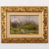 Kalavtsi, 1890 - 1984 / Nel bosco / Firmato F Konovalyuk e datato 52 in basso a destra by Fedir Zotikovich Konovalyuk, oil on cardboard, offered Oct 2022