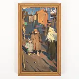 1923 - 1993 / A passeggio by Adolf Markovich Konstantinopolskiy, oil on cardboard, offered Oct 2022