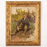 1923 - 1993 / Studio per il dipinto La terra natale / Firmato Konstantinopolskiy A M suk retro by Adolf Markovich Konstantinopolskiy, oil on cardboard, offered Oct 2022