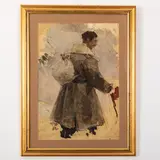 Nosivka, 1911 - Kiev, 1997 / Soldato nella neve by Sergiy Fedorovich Shishko, oil on paper, offered Oct 2022