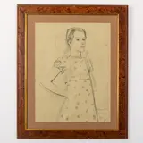 Viktor Zaretsky, Belopolye, 1925 - Kiev, 1990 / Natalka / Firma V Zaretsky, titolo e data 1987 in basso a destra, pencil on paper