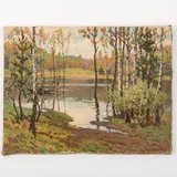 Tokarevo, 1928 - 2017 / Paesaggio con fiume / Firmato Solodovnikov e datato 87 in basso a destra by Olexiy Pavlovich Solodovnikov, oil on canvas, offered Oct 2022