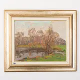 Odessa, 1912 - 2011 / Paesaggio autunnale / Firmato G Minskiy in basso a destra by Grigory Semyonovich Minskiy, oil on cardboard, offered Oct 2022