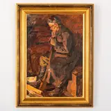 Dnepropetrovsk, 1918 - Kiev, 1999 / Studio per il dipinto Nella stalla, 1975 / Firmato V Puzyrkov e datato 74 in basso a destra by Victor Grigorovich Puzyrkov, oil on cardboard, offered Oct 2022