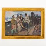 Victor Vasilievich Shatalin, Zemlyanye Khutory, 1926 - Kiev, 2003 / Studio per il dipinto Missione di combattimento / Firmato V Shat e datato 1959 sul retro