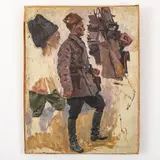 Karp Demjanovich Trokhimenko, Sushany, 1885 - Kiev, 1979 / Studio di militare in divisa / Firmato K Trokhimenko in basso a destra
