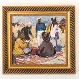 Grigoriy Stepanovich Vasetskiy, Novoivanovka, 1928 / Nel bazar / Firmato Vasetsky in basso a destra