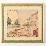 Olexa Oleksievich Shovkunenko, Kherson, 1884 - Kiev, 1974 / Scorcio cittadino / Firmato O Shovkunenko e datato 1945 in basso a destra
