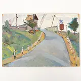 1925 - 1984 / Passaggio a livello by Vadim Ivanovich Odainik, oil on cardboard, offered Oct 2022