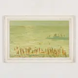 Viktor Ivanovich Kovtun, Mezin, 1958 / Bagnanti sul mar nero / Firmato V Kovtun e datato 93 in basso a sinistra, oil on cardboard