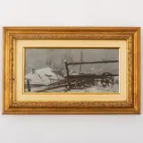 Smolensk, 1917 - Kiev, 2005 / Il carro nella neve / Firmato Yablonska in basso a destra by Tetyana Nylivna Yablonska, oil on cardboard, offered Oct 2022