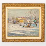Sergiy Fedorovich Shishko, Nosivka, 1911 - Kiev, 1997 / Paesaggio invernale / Firmato S F Shishko e datato 46 in basso a destra