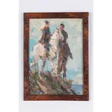 Danil Ivanovich Bezugly, Ivanivtsi, 1914 - Kiev, 1977 / Uomini a cavallo / Firmato D Bezugly e datato 1966 in basso a destra