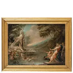 Diana e Callisto by Giacomo del Pò, oil on panel, offered Nov 2022