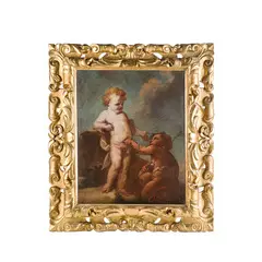 Gesù Bambino e San Giovannino by Jean Boulanger, oil on canvas, offered Nov 2022