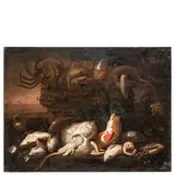 Elena Recco, Coppia di nature morte con pesci, oil on canvas