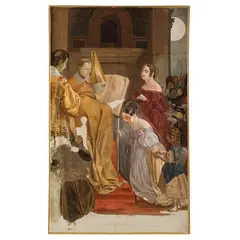Natale Schiavoni, Scena storica, oil on canvas
