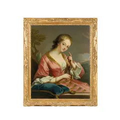 Ritratto di Jeanne-Agnes Berthelot de Pleneuf, marchesa de Prie by Jean-Baptiste van Loo, oil on canvas, offered Nov 2022