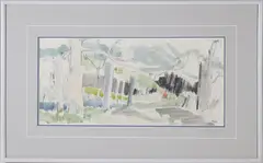 Walking Path in the Woods by Roy Bailey, Watercolor and Pencil Drawing, offered Aug 2024