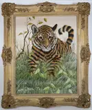 Tiger Cub by Lynn Chase, Oil on Canvas, offered Aug 2024